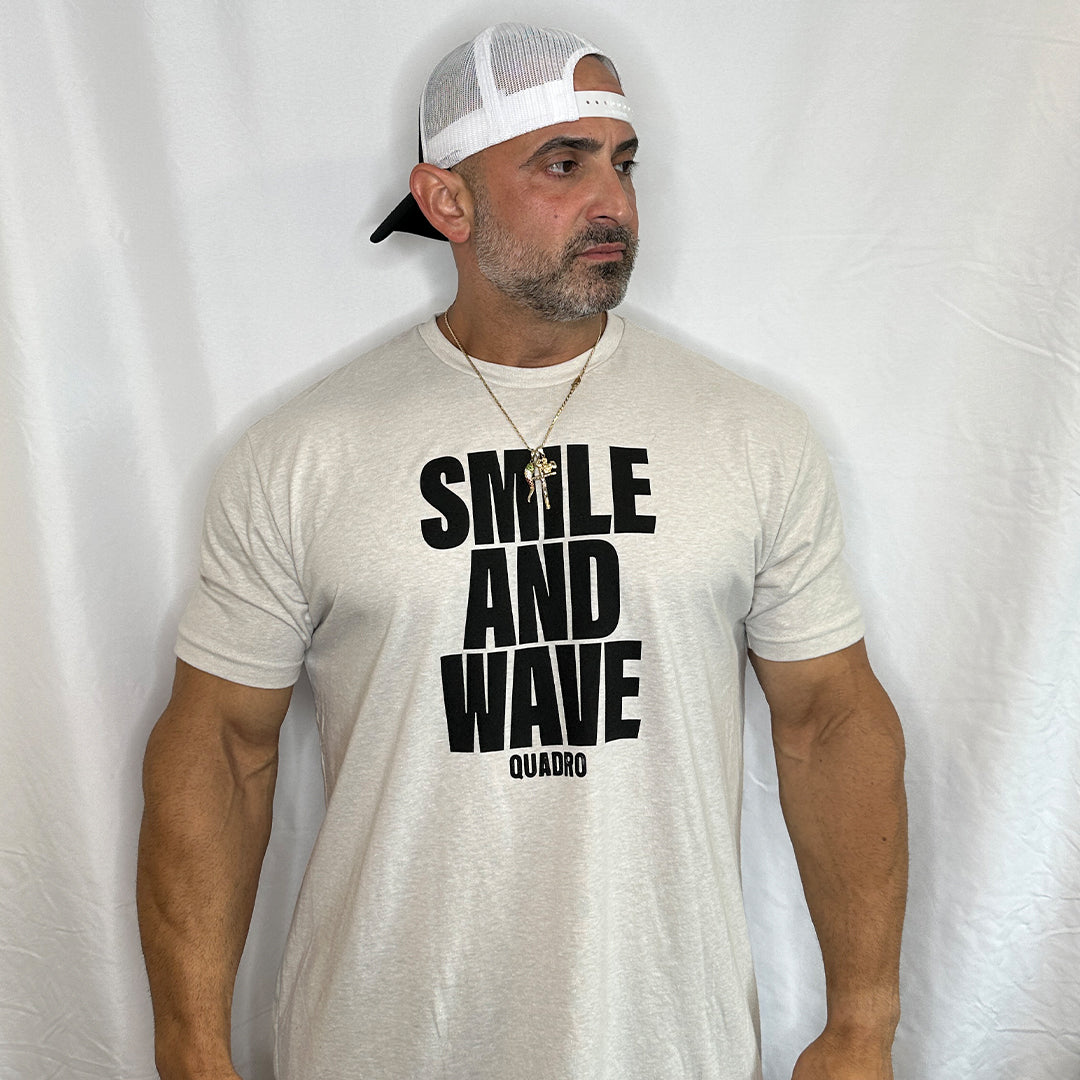 TAN SMILE AND WAVE T SHIRT